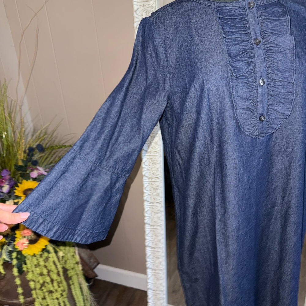 Draper James Blue Ruffle Dress - Picture 6 of 12